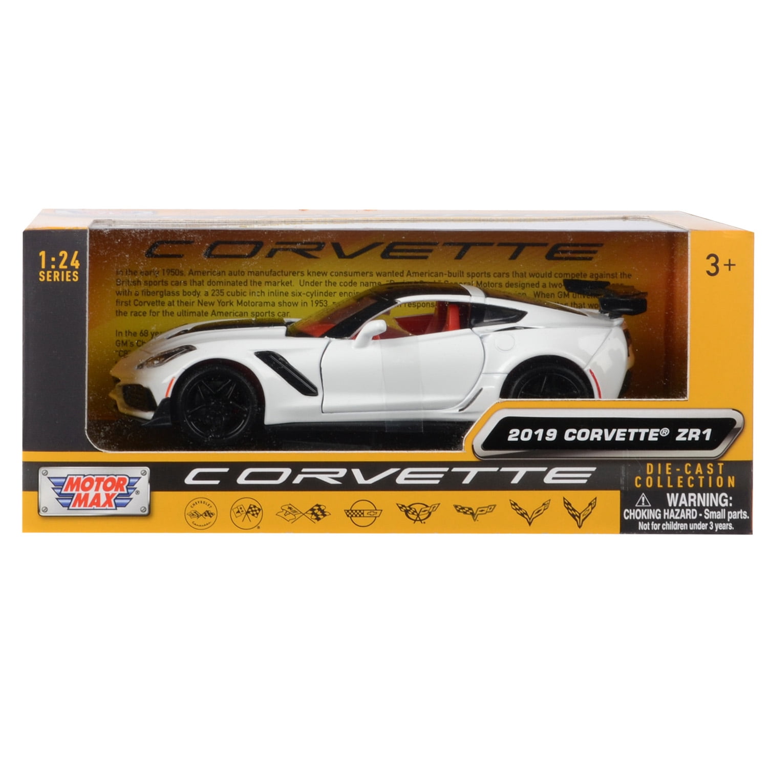 1:24 Die Cast Motormax 2019 7th Generation Corvette ZR1 Sports Coupe. Part of the History of Corvettes Collection