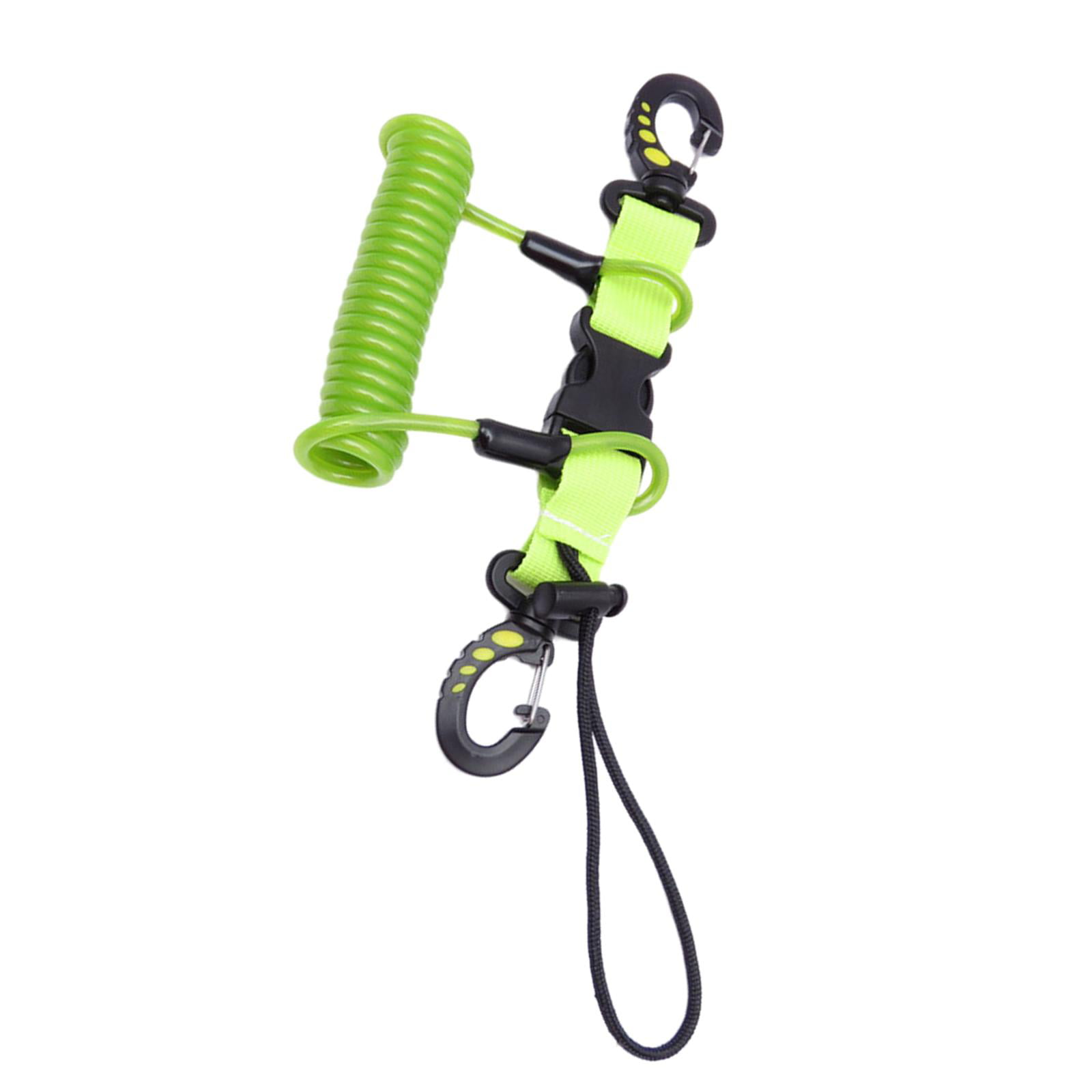 Professional Dive Gear Tool Spring Coil Lanyard with Heavy Duty Snap Clips 