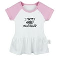 thumbnail image 1 of I Pooped Myself #Awkward Funny Dresses For Baby, Newborn Babies Skirts, Infant Princess Dress, 0-24M Kids Graphic Clothes (Pink Raglan Dresses, 6-12 Months), 1 of 5