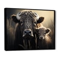 thumbnail image 2 of Designart "Umber Bison Tender Protectors" Animals Floater Framed Canvas Art Print, 2 of 7