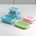 thumbnail image 2 of Fiambrera plegable portátil de silicona creativa, caja para mantener la comida fresca en el refrigerador, lonchera para estudiantes, lonchera para horno microondas, lonchera, juego de 4 piezas, 2 of 5