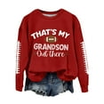 thumbnail image 2 of Baberdicy Women's Hoodless Hoodie Women's That's My Grandson Out There Football Lover Casual Sweatshirt, Pullover Sweatshirts for Women Red L, 2 of 8