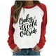 thumbnail image 2 of Puntoco Mujeres Primavera Patchwork Letra Impreso Manga Larga Cuello Redondo Casual Tee tops Puntoco Puntoco-5932, 2 of 5