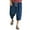 Navy, variant on Wirziis Men's Baggy Linen Capri Pants Casual Yoga Patchowork Beach Pants with Drawstring