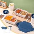 thumbnail image 2 of Sentmoon Lunch Boxes Mens Lunchbox for Work Singles Layer Microwaveable Plastic Sealed Lunch Box with Lid Leak Proof Compartment Lunch Box with Cutlery Set Lunch Box + Soup Cup + Spoon, 2 of 7