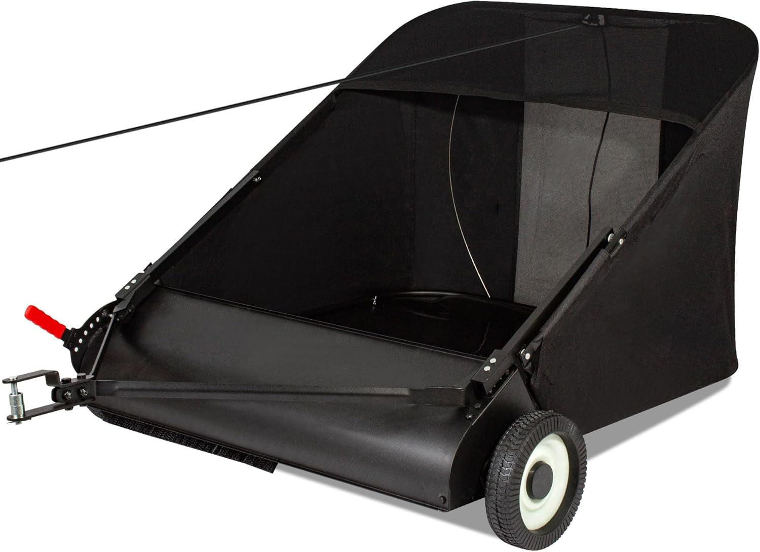 Suchtale 42-inch Tow Lawn Sweeper for Leaves & Grass Upgrade, 21cu. Ft. Leaf Collector with Large Capacity, Adjustable Sweeping Height for Yard, Lawn, Farm, Sidewalk,Yard Sweeper