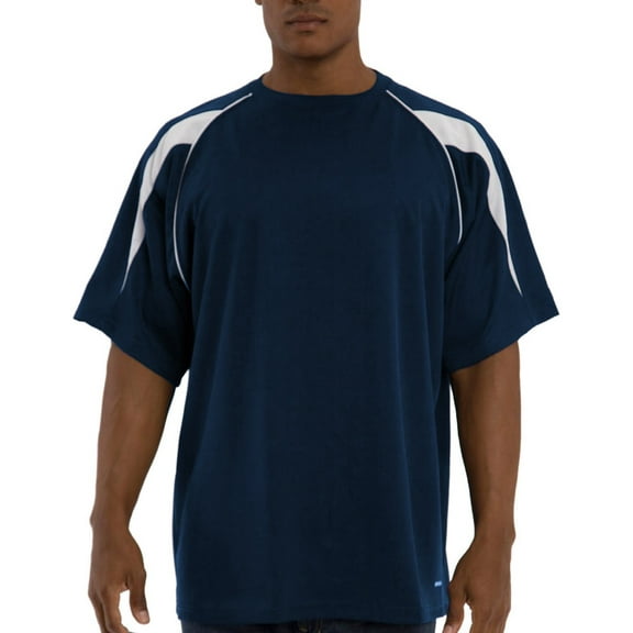 Russell Athletic Big & Tall Dri-Power Crew with shoulder insert Navy/White, 5XT