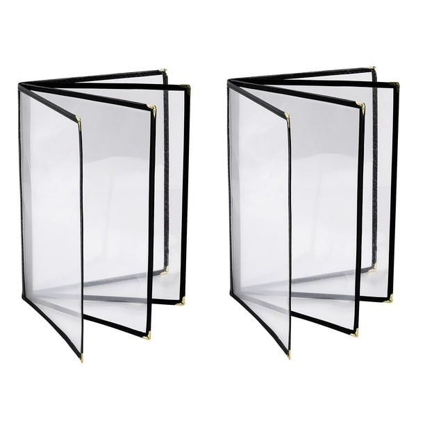Fundas para menú QNTCCX, 2 unidades, 8.5 x 11.8 pulgadas, transparente, tamaño A4