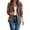 Orange, variant on Women's Leopard Print Denim Jacket Long Sleeve Casual Button Up Fall Coat