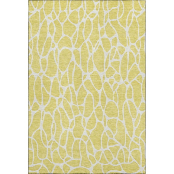 Addison Rugs Mayfield Premium Machine Washable Transitional Geometric Yellow Rectangle Rug, 10' x 14'