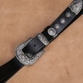 thumbnail image 3 of Women's genuine leather vintage Western cowboy style belt, with carved rivet design, plus size, unisex, Western fashion accessory, casual belt, rivet detail belt, durable cowhide belt, handmade, adju, 3 of 10