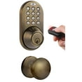 thumbnail image 1 of MiLocks XFK-02AQ Digital Deadbolt Door Lock and Passage Knob Combo with Keyless Entry via Remote Control and Keypad Code for E, 1 of 3