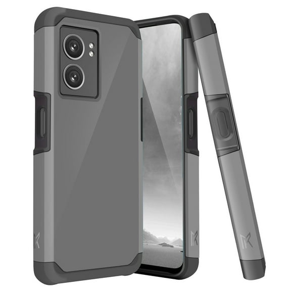 TJS for OnePlus Nord N300 5G Phone Case, Magnetic Support Dual Layer Drop Protection Impact Rugged Armor Cover (Gray)