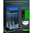 thumbnail image 3 of Auto Cooling Fan and Charge Stand Accessories for Xbox Series X Console with 15 Light Modes, Wireless Dual Charger Dock for XSX Controller, Headset Stand & Game Disc Storage, 3 of 10