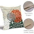 thumbnail image 4 of Orange Green Pillow Covers 18x18 Inch Dahlia Flower White Gray Elegant Colored Throw Pillows Farmhouse Outdoor Decor for Home Living Room Sofa Bed Modern Floral Linen Square Cushion Case, Set of 2, 4 of 6