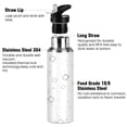 thumbnail image 3 of Grey Square Pattern 1000ml Double Walled Stainless Steel LeakProof Sports Bottle Thermo 8h Portable, 3 of 9