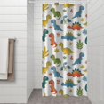 thumbnail image 2 of Colorful Dinosaur and Leaf Pattern Shower Curtain 36"x72" ,Bathroom Decorative Shower Curtains Set with 12 Hooks,Modern Waterproof Washable Shower Curtain, 2 of 6