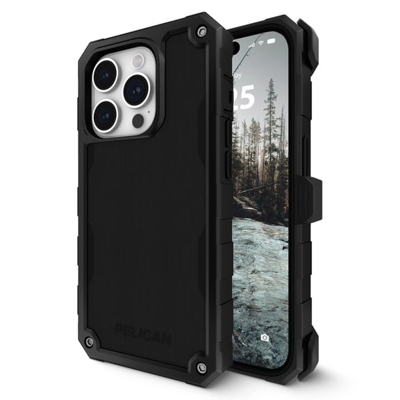 Pelican Shield Black Series Apple iPhone 15 Pro Case [MagSafe Compatible] 21ft MIL-Grade Drop Protection - Black