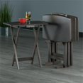 thumbnail image 2 of Pemberly Row 5-Piece Transitional Solid Wood Snack Table Set in Oyster Gray, 2 of 13