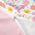 thumbnail image 4 of meiyoeat Pink Floral Monogrammed K Twin Bedding For Girls,Cute Cartoon Flower Duvet Cover Set For Kids,pink Reversible,2pcs(No Comforter), 4 of 6