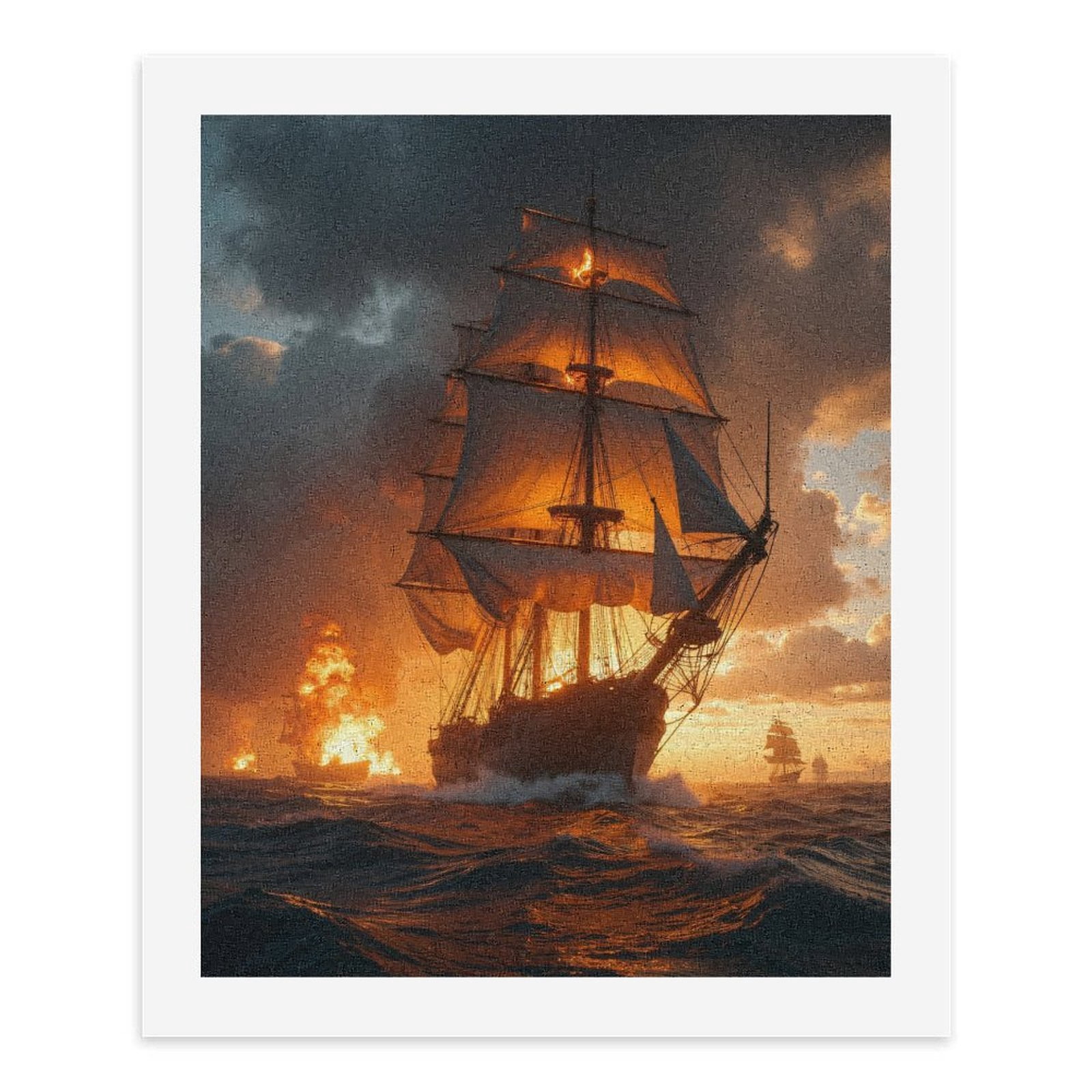Paint by Numbers Kit for Adults, Historic Ship Sailing At Sunset Paint by Numbers, Easy Paint by Numbers Kit for Adults Beginner, DIY Adult Paint by Number Kits on Canvas, Home Decor