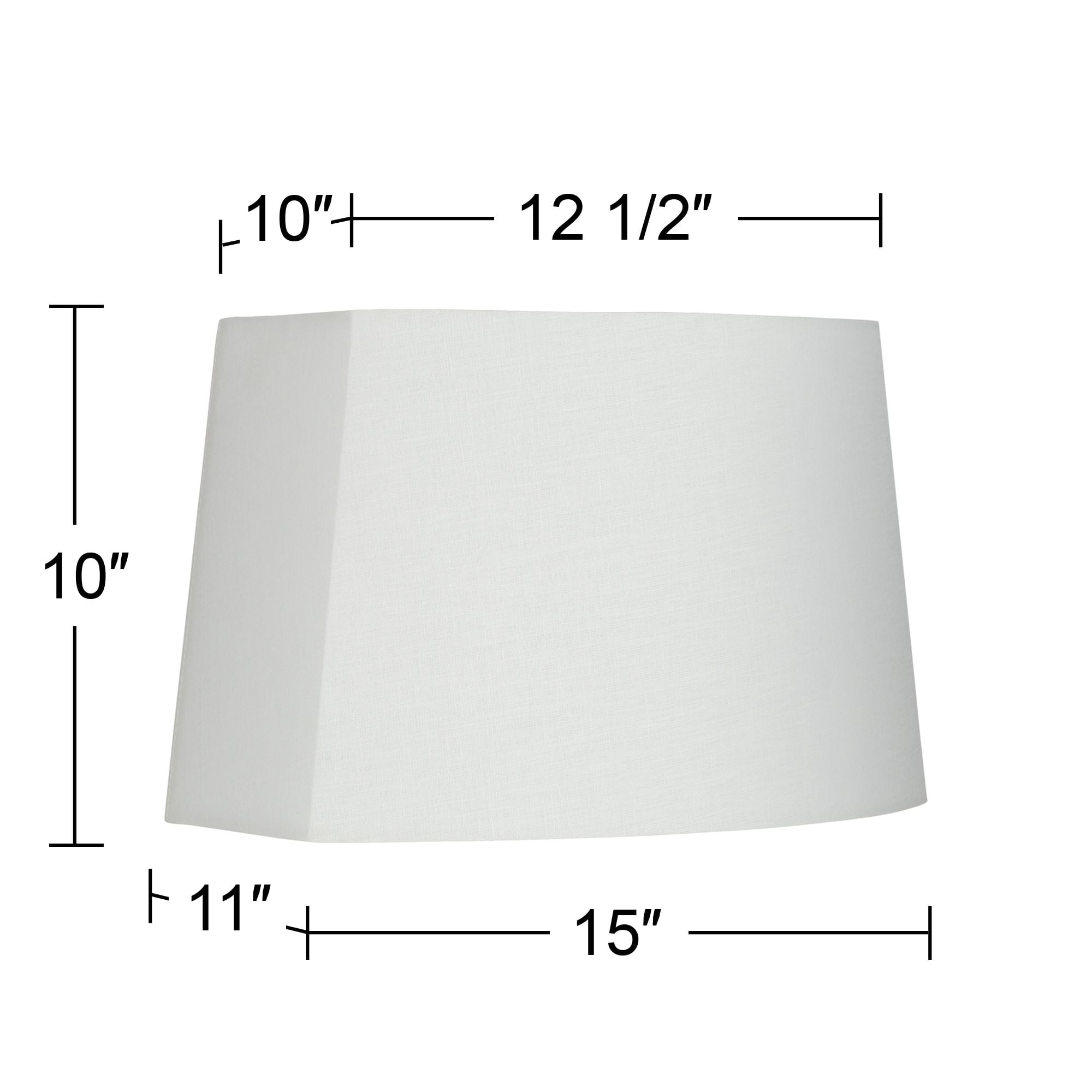 Springcrest White Medium Modified Oval Lamp Shade 12.5" Wide and 10" Deep at Top x 15" Wide and 11" Deep at Bottom x 10" Height (Spider) Replacement