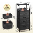 thumbnail image 3 of GALAXHERO Nightstand with Charging Station and LED, Black Tall Night Stand, 4 Drawers Bedside Table with Storage Shelfs for Bedroom, Living Room, 3 of 9