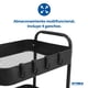 thumbnail image 4 of Carrito Organizador Metálico Multiusos 3 Niveles Con Ruedas Negro, 4 of 9