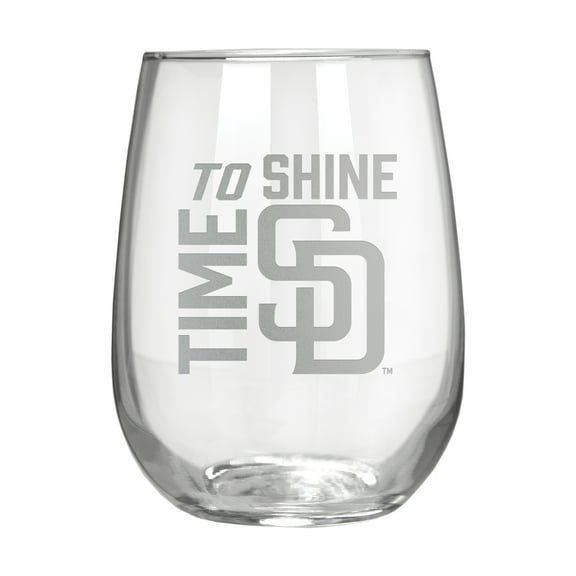 San Diego Padres Etched 17oz. Rally Cry Stemless Wine Glass