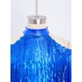 thumbnail image 5 of TSSOE Girls 2-piece Jazz Dance Outfit Shiny Sequin Tassels Latin Hip Hop Dancewear Long Sleeve Crop Top With Flared Pants Royal Blue 14, 5 of 7