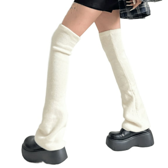 RUISINERY Womens Lovely Leg Warmers Knitted Flared Leg Sleeves Crochet Baggy Cuffs Ankle Heap Socks Tigh High Socks Streetwear