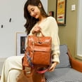 thumbnail image 3 of LHSHID Women PU Leather Backpack Fashion Rucksack New Designer Shoulder Bag Large Capacity Travel Backpacks School Bags Mochila Mujer, 3 of 6