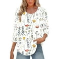 thumbnail image 6 of HAPIMO Women' Plus Size Flowy Crew Neck Tees Summer Tops for Women Fashion Clothes Casual Loose Flower Print Tops Elegant Pleated Blouses Dressy Tunic Multicolor S, 6 of 9