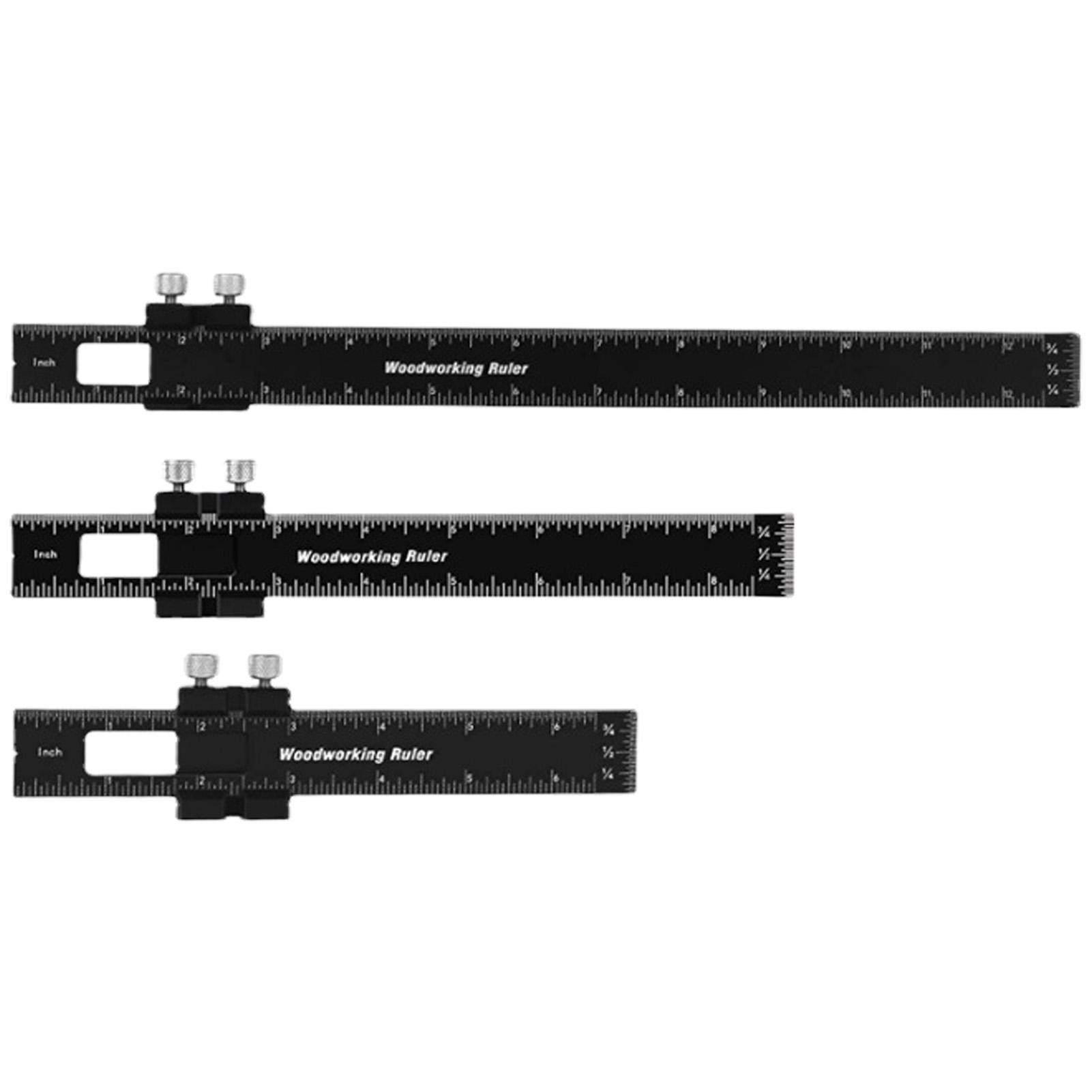 Woodworking Precision Pocket Ruler 12 8 6 Inch Metal Slide Stop woodworking-precision-pocket-ruler-12-8-6-inch-metal-slide-stop