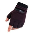 thumbnail image 5 of Men's Warm Half-Finger Gloves Writing Driving Cycling Open-Finger Half Fleece-Lined Thickened Finger Gloves Women's Autumn and Winter, 5 of 6