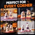 thumbnail image 6 of Ayieyill 2pcs Lighted Halloween Ghost Decor, Resin Ghost Figurines with Purple Pumpkin, Pink Halloween Decor for Halloween Table Decorations, 6 of 6