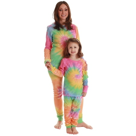 

Just Love Mommy and Me Thermal Pajamas Set 6886-10363-S (Tie Dye Pastel Brights 3X)