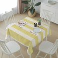 thumbnail image 6 of Yellow Striped Table Cloth Waterproof Tablecloths, Farmhouse Vintage Stripes Tablecloth Dining Table Cover for Kitchen Party Tabletop Outdoor, Square Tablecloth 60x60 Inch, 6 of 9