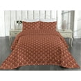thumbnail image 2 of Ambesonne Floral Quilted Bedspread Set 3 Pcs, Vintage Ethnic Boho Leaves, King, Cinnamon Ginger Eggshell, 2 of 4