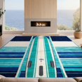 thumbnail image 2 of Design&I 8'x10' Washable Area Rug Snag-Free Surfboard Beach Tropical Stripe Design With Wave Motif Accents for Dining Room, Large Office, Lounge, 2 of 7