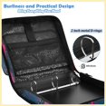 thumbnail image 4 of Grunge Pink-hearts Printed Zipper Binder with Handle&Shoulder Strap 2 inch 3 Ring 500+300 Sheet Capacity File Folder Organizer, 4 of 8