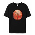 thumbnail image 6 of Men's T-Shirt Watercolor Basketball Sport Short Sleeve Casual Tee Classic Crew Neck T-Shirt for Men, L, 6 of 7
