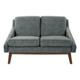 thumbnail image 5 of Mid-Century Loveseat in Navy Fabric with Coffee Finish Legs, 5 of 9