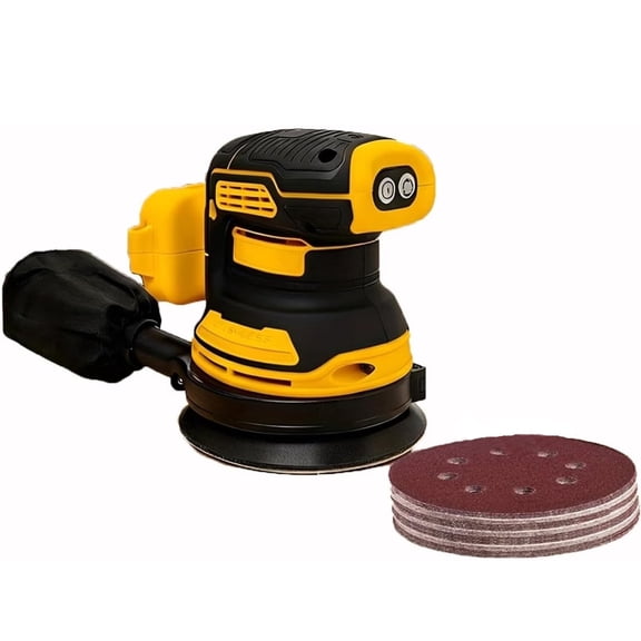 HELMSHAR Cordless Orbital Sander Compatible with 20V Battery, 5-Inch Sander Tool with Brushless Motor, Variable Speed Power Palm Sander(NO BATTERY INCLUDED)