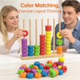 thumbnail image 6 of Color Matching Stacking Puzzle Game| Fast Pattern Challenge Ring Stack Puzzle for 2 Players| Competitive Tabletop Brain Teaser for Family Game Night| Stack Solve Set with Racks,Rings,Cards (1 PACK), 6 of 9