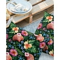 thumbnail image 3 of Outdoor Waterproof Pillow Covers Pack of 2, Summer Tropical Flowers Shells Starfish Black Background Decorative Throw Pillowcases Cushion Covers for Garden Patio Tent Sofa Couch, 20x20 inch, 3 of 8
