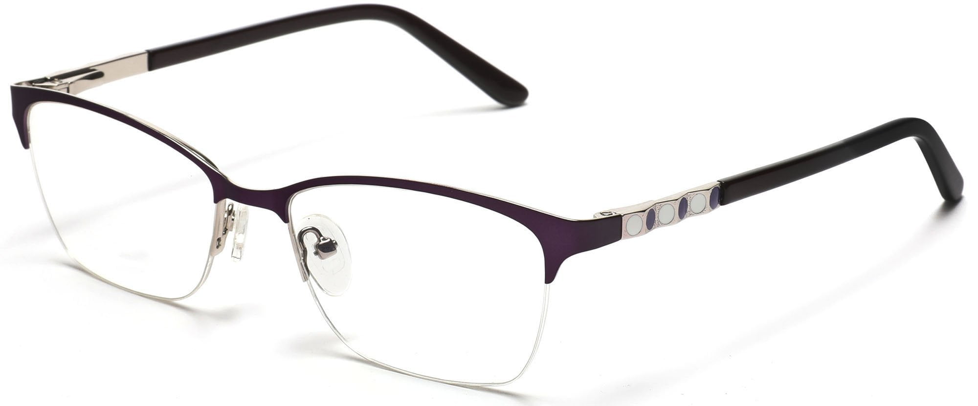 Tango Optics Cateye Metal Eyeglasses Frame Luxe Rx Stainless Helen Brooke Taussig Purple For