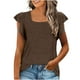 thumbnail image 1 of Tops de cuello cuadrado para mujer, camiseta de manga corta con volantes, blusas tipo túnica de verano holgadas OAVQHLG3B Store lin121212, 1 of 4