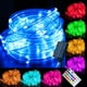 thumbnail image 1 of Luces solares tipo cuerda LitHome, 10 m, 18 colores, 100 LED, impermeables, 1 of 7