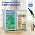 thumbnail image 3 of 3.2 Cu.Ft Single Door Mini Refrigerator with Freezer, Compact Refrigerator with 7 Level Adjustable Thermostat, Low Noise, Reversible Door for Dorms, Offices, RVs, White, 3 of 9